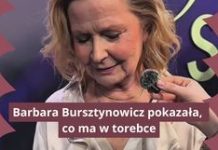 Bursztynowicz otworzyła torebkę przed kamerą. Oto, co miała w środku